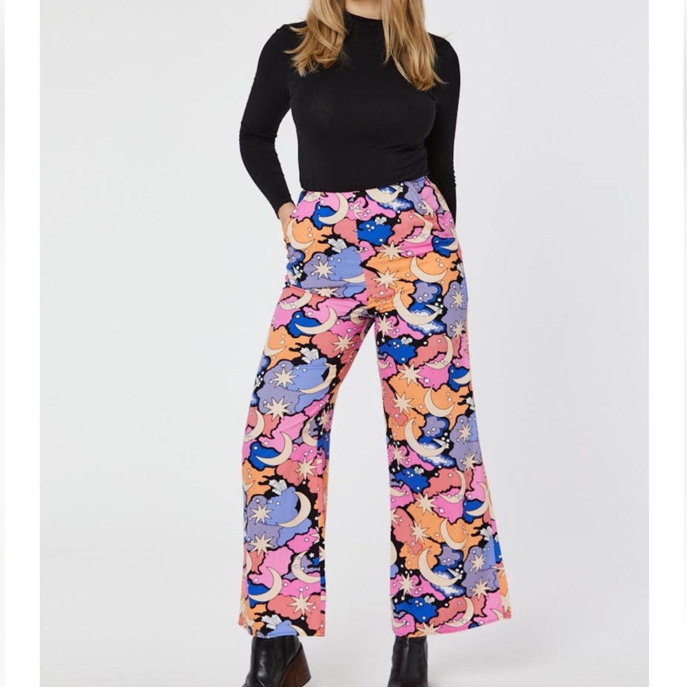 Joanie Clothing Celestial Cloud Print Trousers